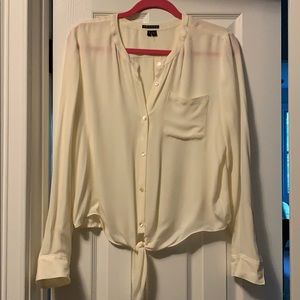 Crime silk tie blouse.